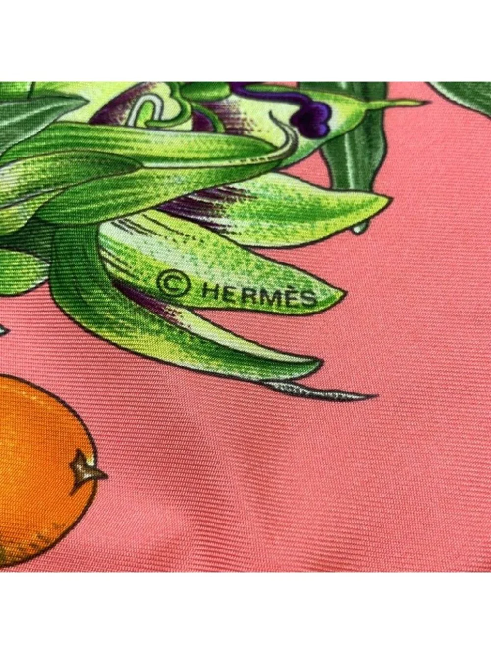 Hermes Scarf Carre 90 Pink Multi Passiflores Floral Pattern Silk - Picture 2 of 6
